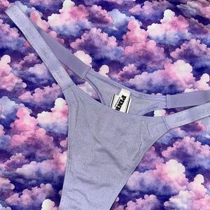 VS PINK • Shimmery Pale Lavender High Leg Thong Panty